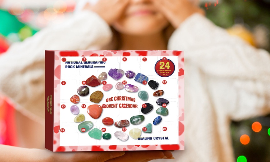 Image 3: 24-Grid Advent Calendar Gem Stone Gift Box