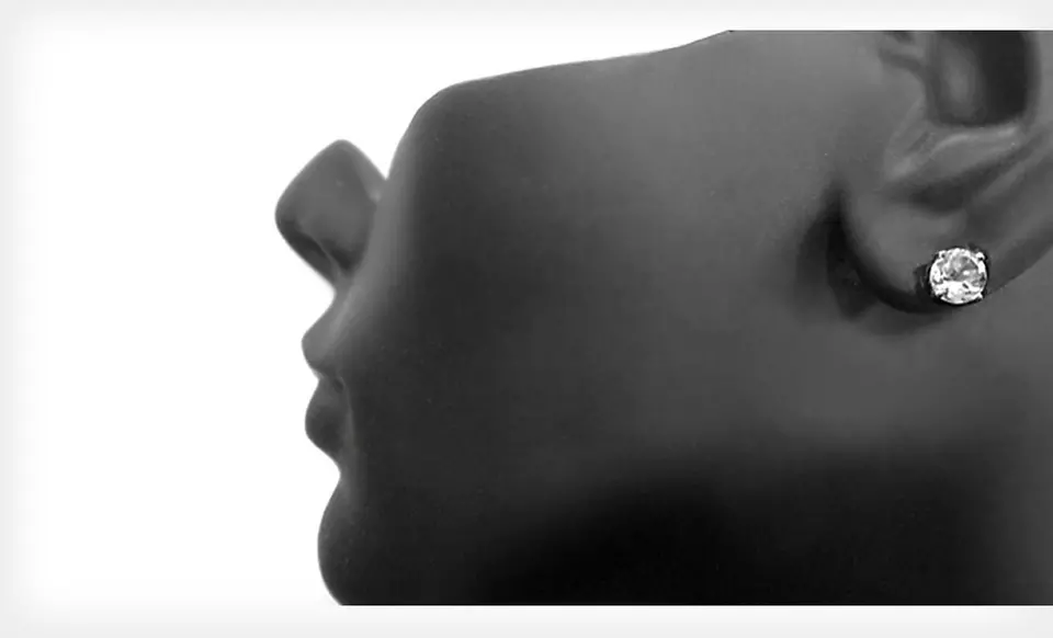 One or Three Pairs of 2-Carat White Topaz Stud Earrings (Up to 87% Off). Free Returns. - Second Medium