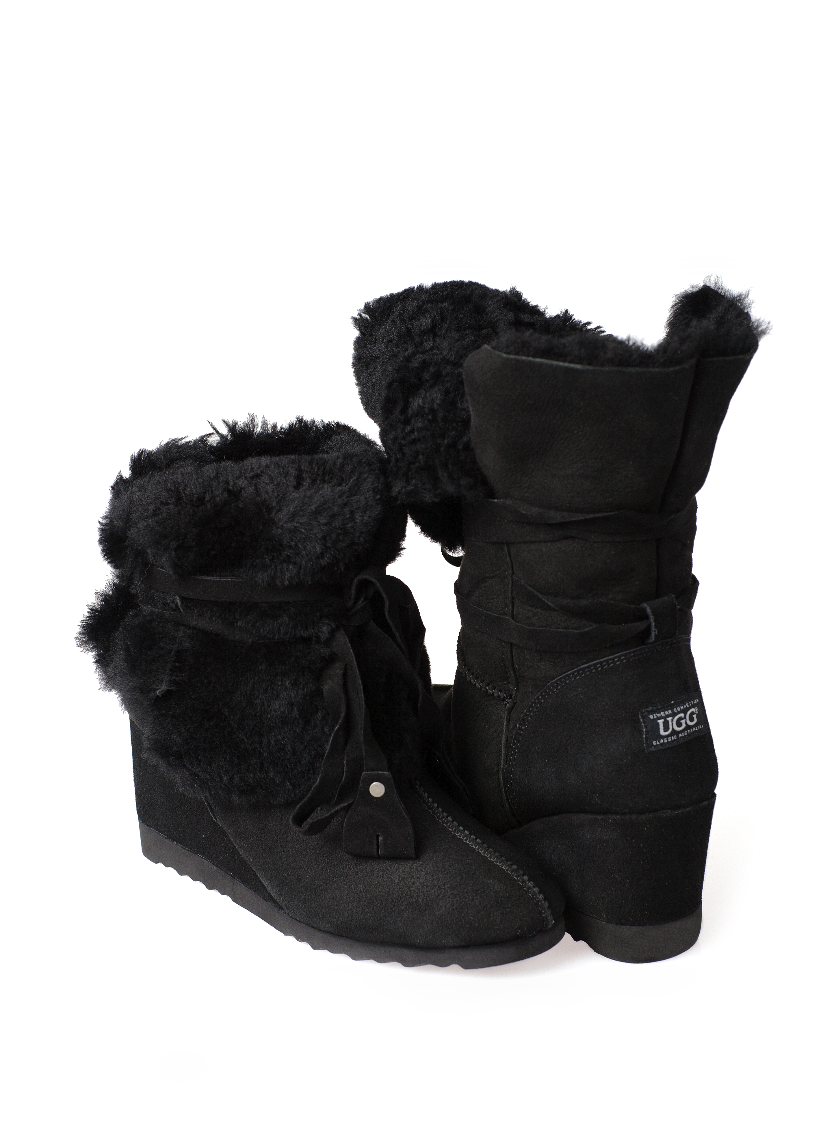 ugg wedge fur boots