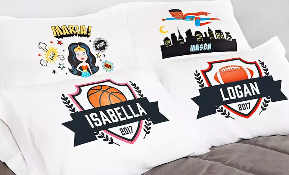 Personalized Superhero or Sports Pillowcases from Qualtry (Up to 80% Off) . Four Options Available. - Primary Image