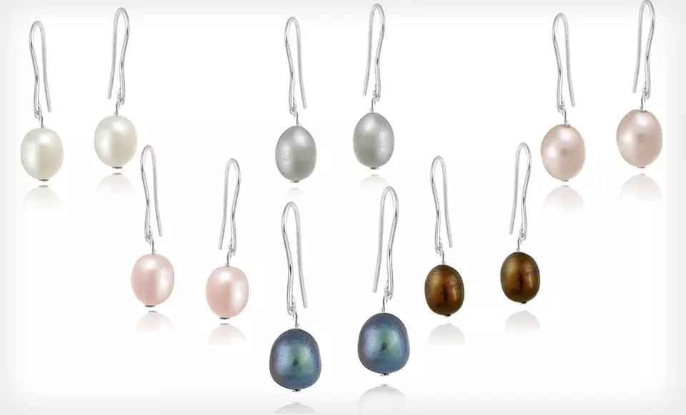 $4.99 for One Pair of Freshwater Pearl Dangle Earrings ($15 List Price). Six Colors Available. Free Returns. - Primary Image