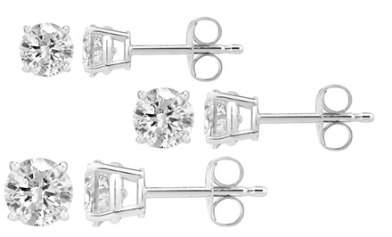 Diamond Solitaire Stud Earrings | Groupon Goods