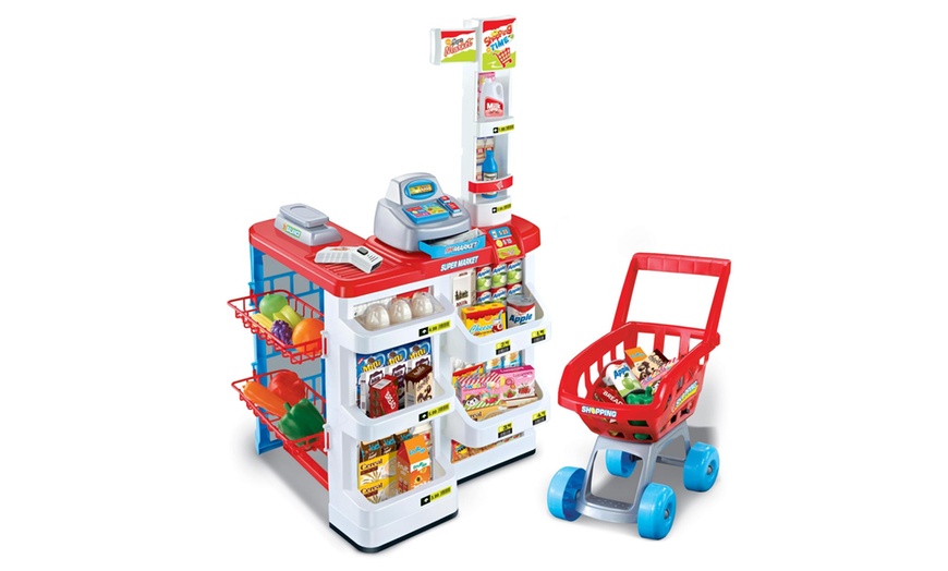 Image 2: Children's Supermarket Play Set with Shopping Trolley