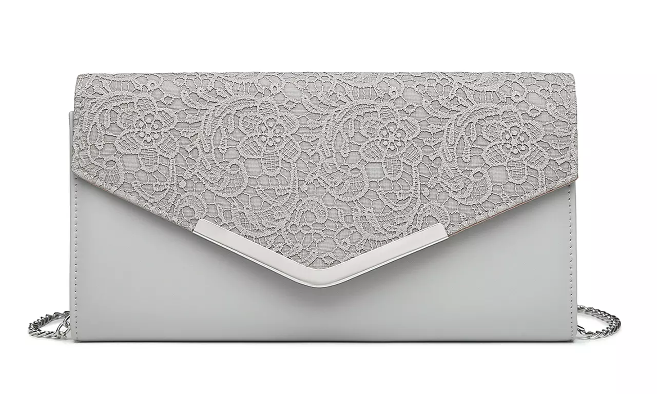 Lace-Detail Evening Clutch