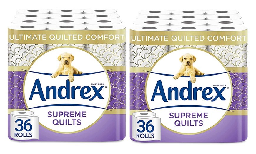 Image 2: 36 or 72 Andrex Supreme Quilts Toilet Tissue Rolls