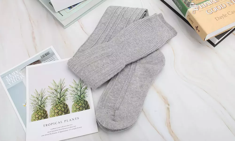 1x oder 2x Lange Strickstrümpfe für Damen