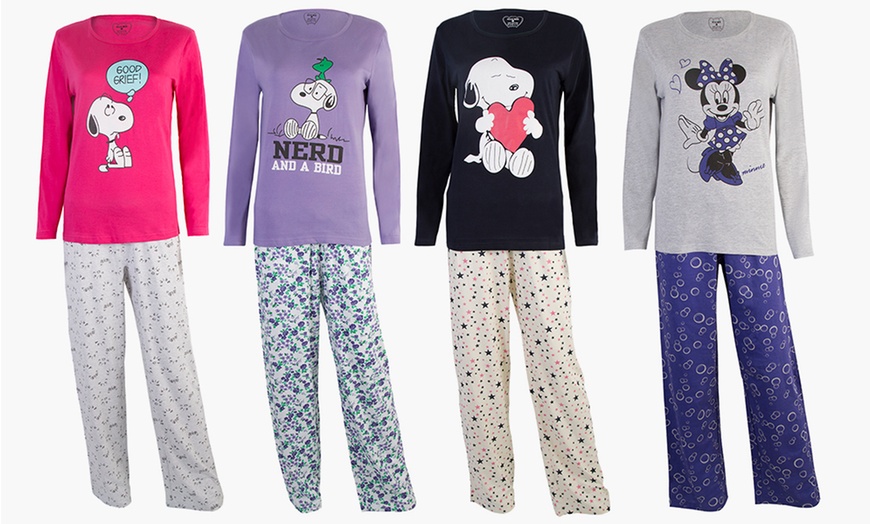 Image 1: Pyjamas longs Disney et Snoopy