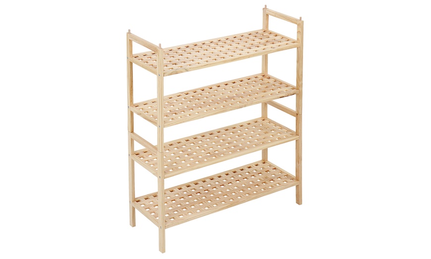 Image 9: Walnut Wood Shoe Rack