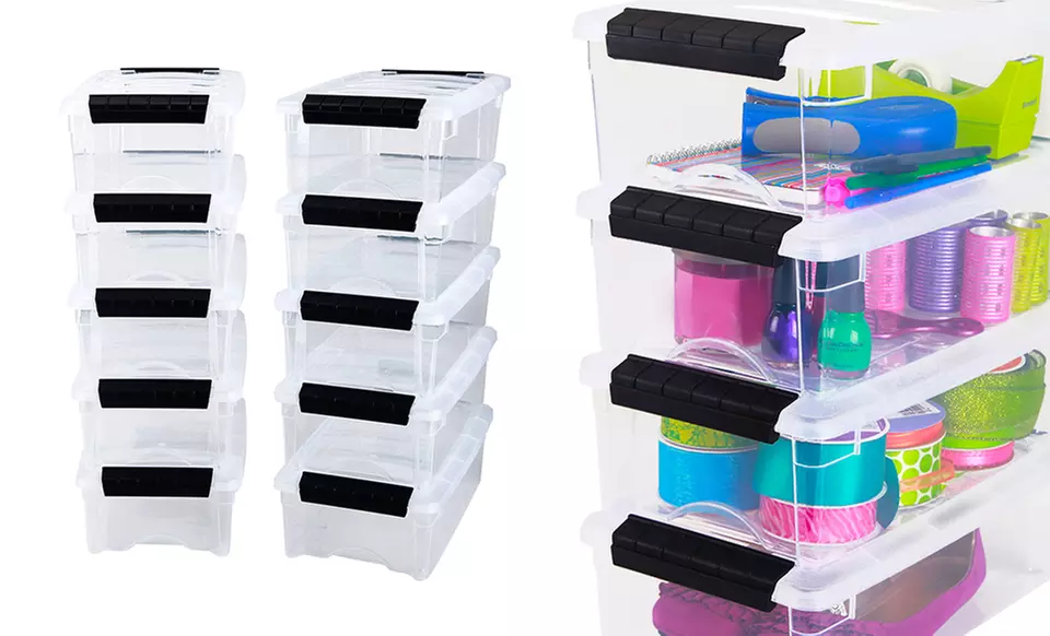 Set of 10 Stack & Pull Modular Storage Boxes - Primary Image