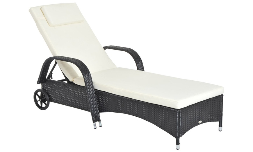 Image 3: Outsunny Lounger Recliner Bed