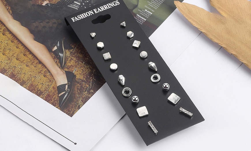 Image 5: Nine-Pair Stud Earring Set