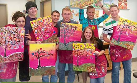 Painting Class with Wine for One, Two, or Eight at The Social Canvas (Up to 63% Off) - Primary Image