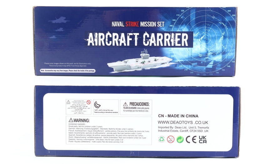 Image 7: Aircraft Carrier Toy with Scale Model Vehicles