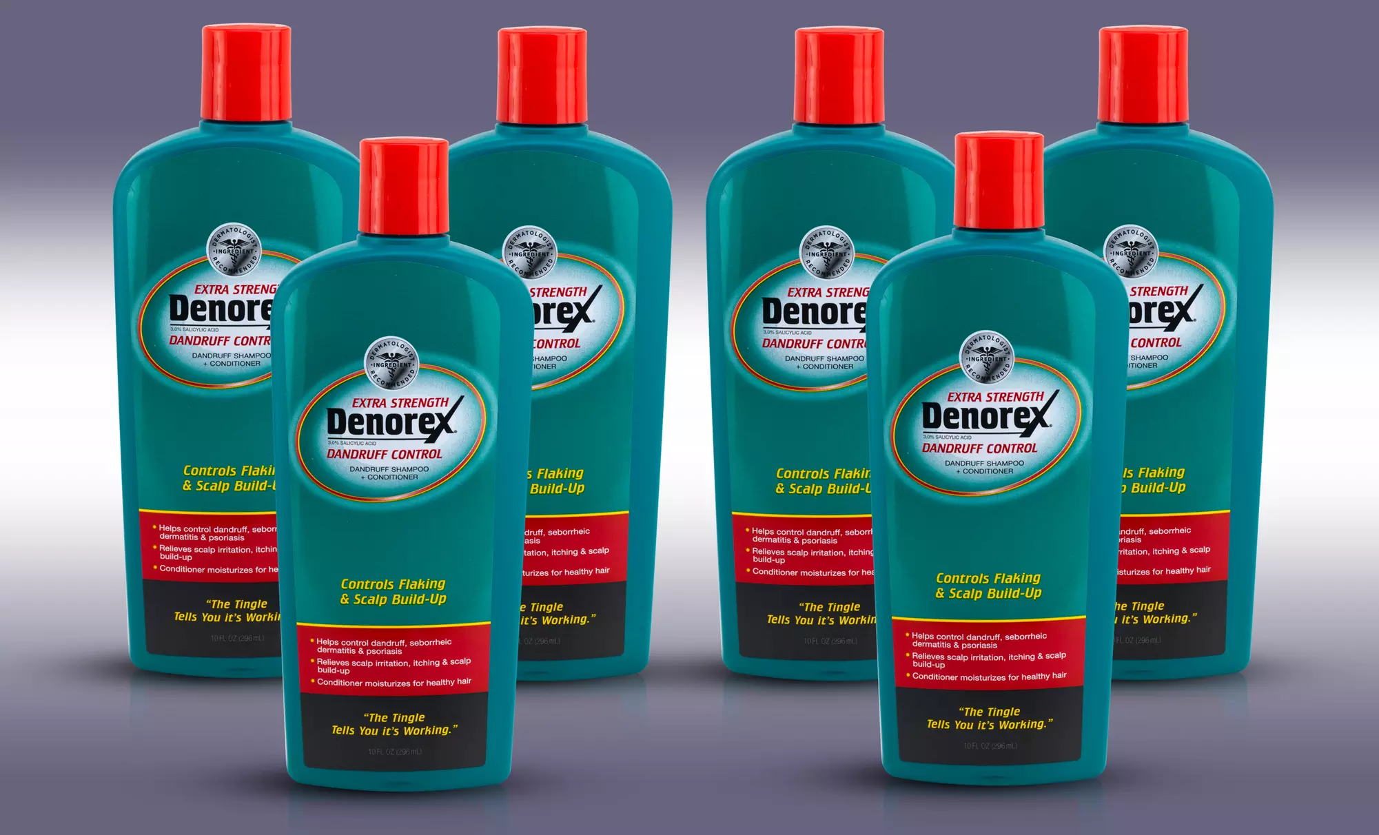 6-Pack of 10 Fl. Oz. Denorex Extra-Strength Dandruff Control 2-in-1 Shampoo and Conditioner + 5% Back in Groupon Bucks  - Primary Image