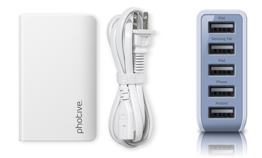 Photive 5-Port 25W USB Charger | Groupon Goods