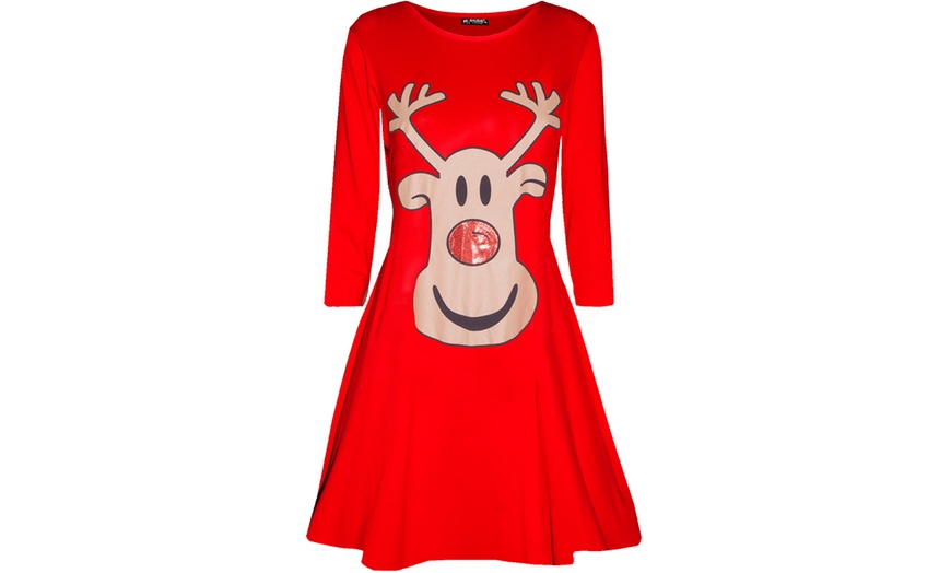 Image 7: Oops Christmas Theme Swing Dress