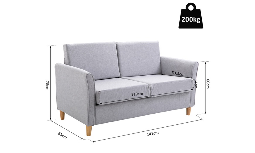 Image 9: HomCom Two-Seater Sofa