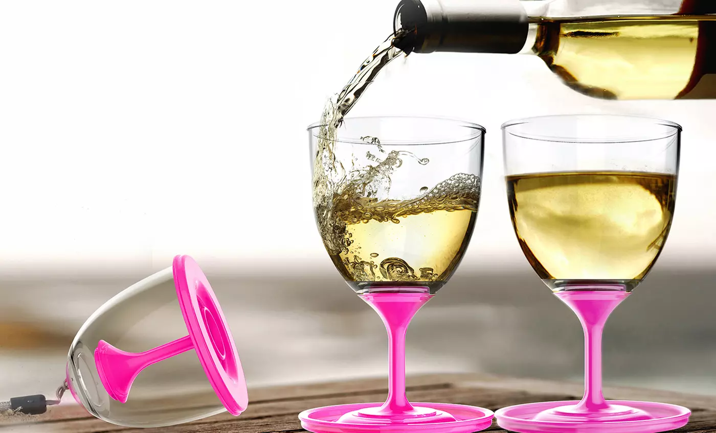 Set of 2 Asobu Stack N' Go Vino Glasses - Primary Image