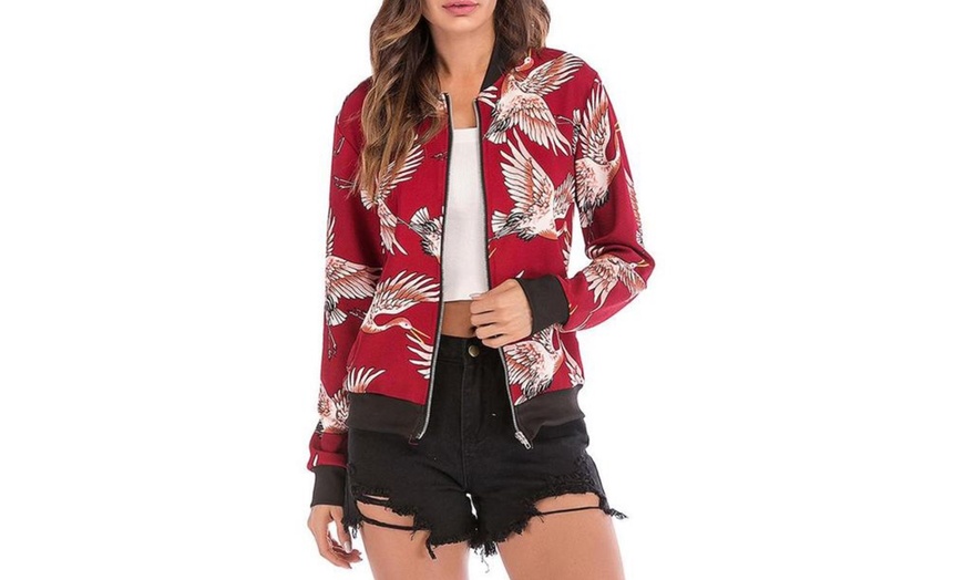 Image 5: Women's Flamingo Bomber Jacket