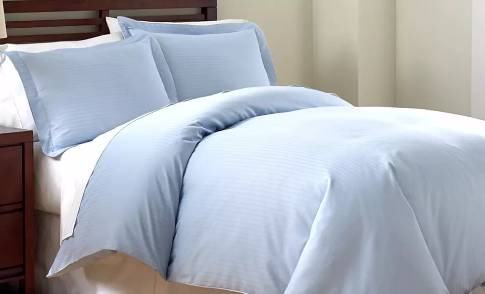800 TC Damask Stripe 3-Piece Duvet Cover Set from $59.99–$69.99. Free Returns. - Primary Image