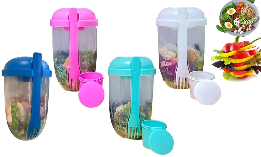 Image 1: Meal Prep Salad Shaker Container