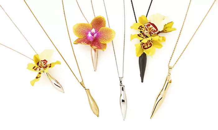 Gold-Plated Flower-Compatible Earrings, Necklaces, and Hairpieces from Fleurings (50% Off)  - Primary Image