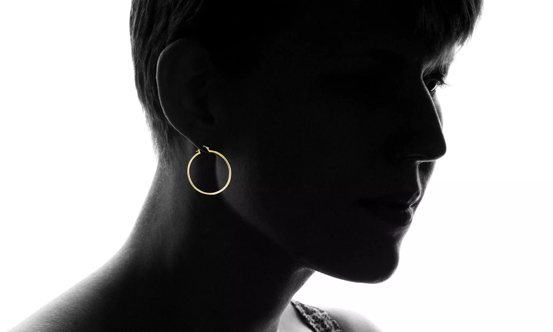 14K Solid Gold 40mm Hoop Earrings - Second Medium