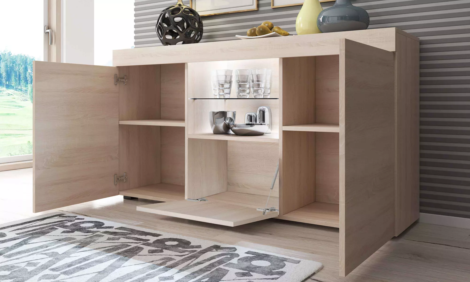 Sideboard Sefora mit LED-Beleuchtung