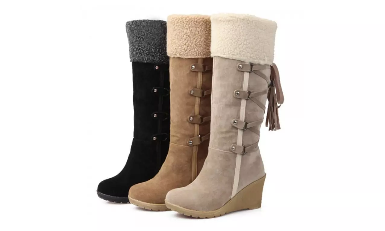 Women's Long Lace-Up Boots - Primary Image