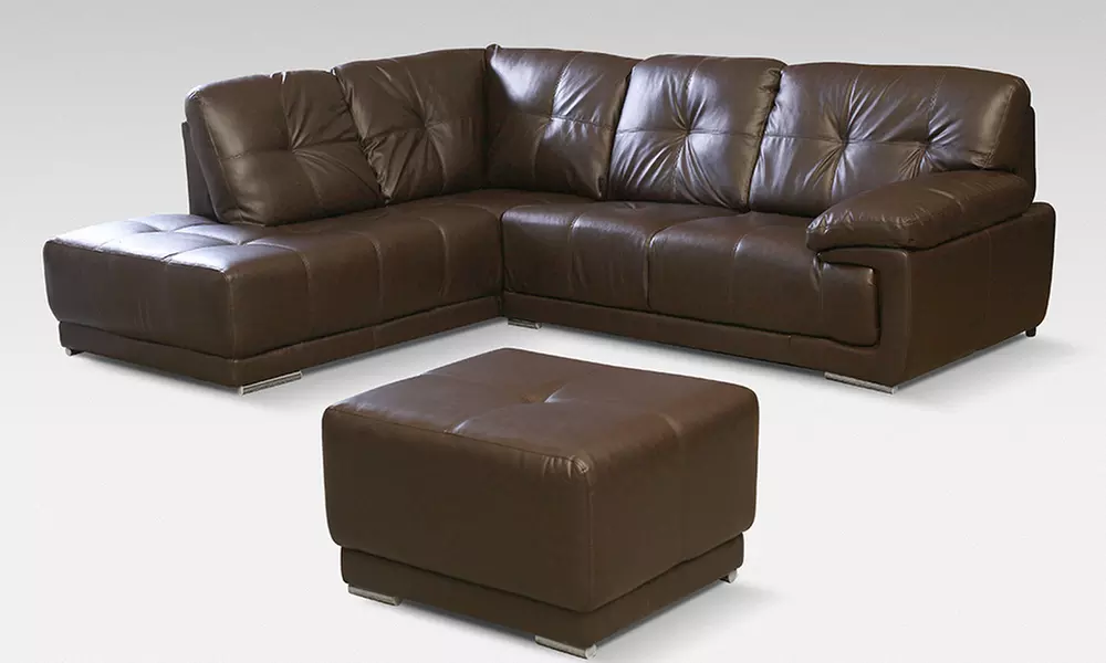 Alexis Leather Corner Sofa and Optional Footstool from £549 With Free Delivery (Up to 51% Off) - Image 4