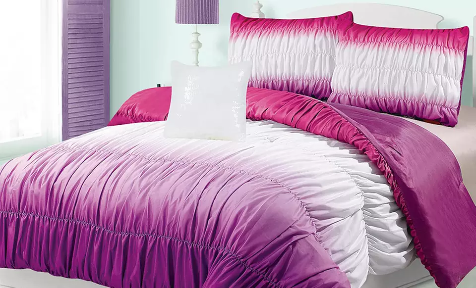 Ombre Ruched Comforter Set - Primary Image