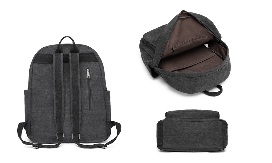 Image 3: Canvas Lightweight Casual Backpack