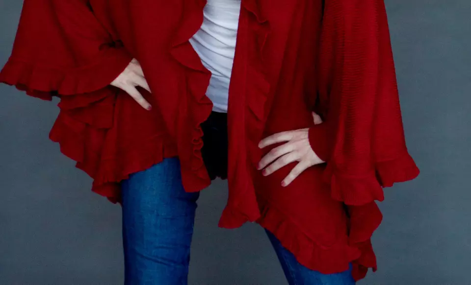 $29 for an AprilMarin City Ruffle Shawl ($89 List Price). Four Colors Available. Free Shipping and Free Returns. - Second Medium