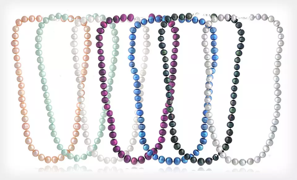 $10 for an 18-Inch Freshwater Cultured Pearl Necklace ($45 List Price). Seven Colors Available. Free Returns. - Second Medium