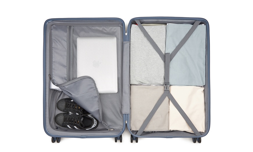Image 9: Lot de 1 ou 3 valises bleues Kono en coque dure