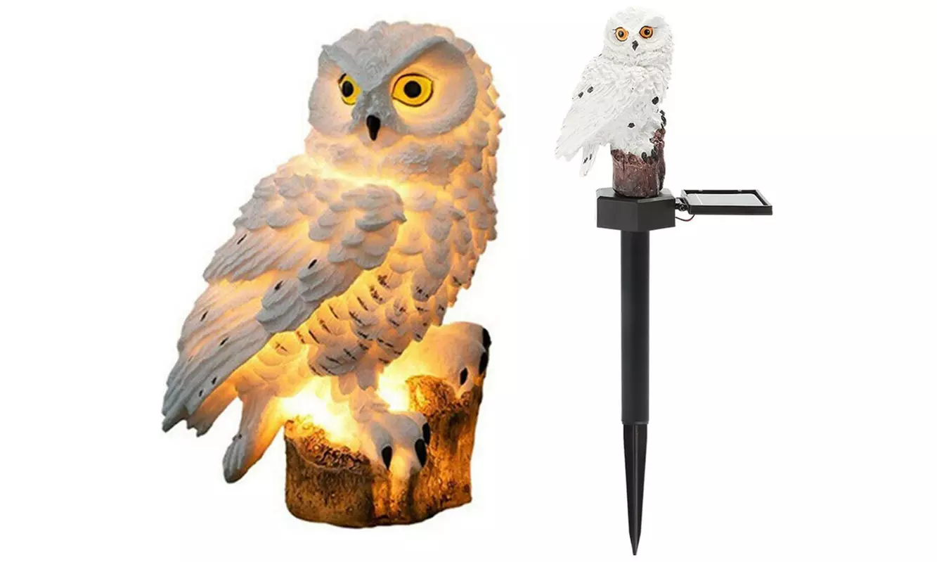 Waterproof Solar LED Owl Light Outdoor Garden Yard Landscape Decor Lamp 