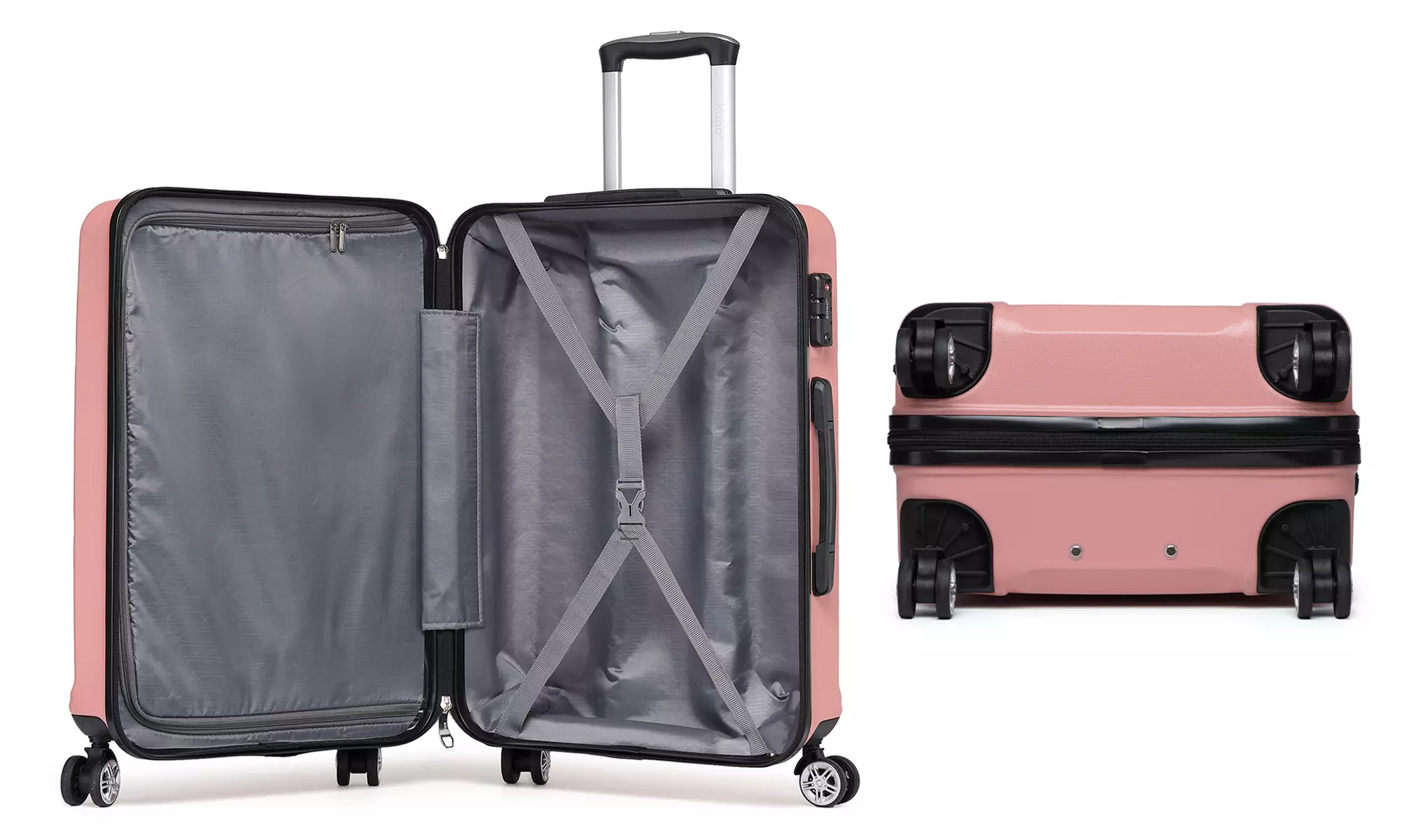 1x oder KONO 3x ABS-Hartschalenkoffer mit 8er-Set Reise-Organizer