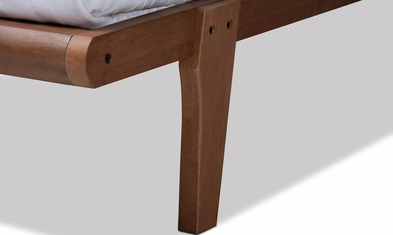 Venice Mid-Century Modern Walnut-Finished Platform Bed - Second Medium