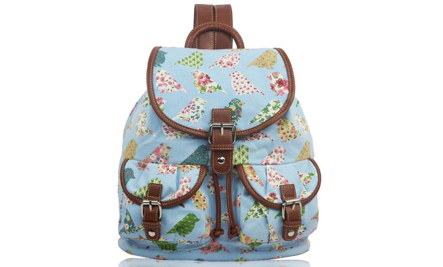 Image 2: Retro Canvas Backpack