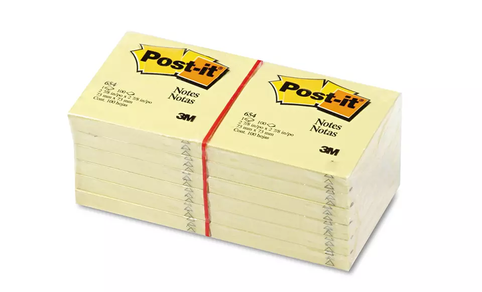 12-Pack of 3"x3" Post-it Notes in Canary Yellow. Free Returns. - Primary Image