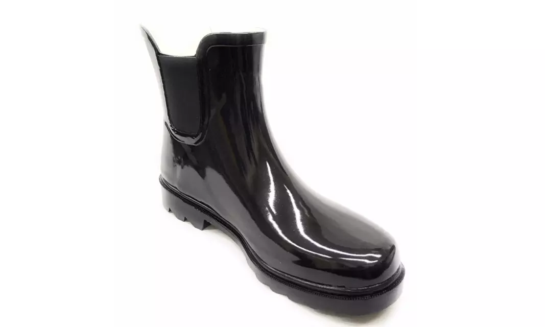 Forver Young Woman's Black Ankle Rain Boots (Up to Size 11) - Second Medium