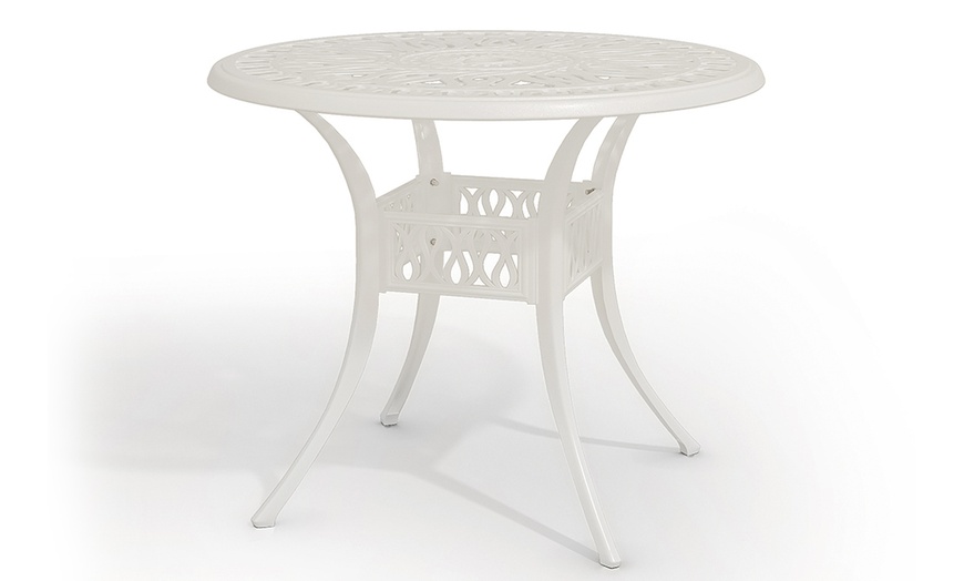 Image 19: Garden Outdoor Cast Aluminum Vintage Bistro Table 