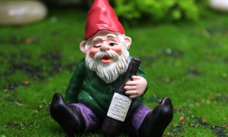 Image 3: Four-Piece Mini Drunk Garden Gnomes Set