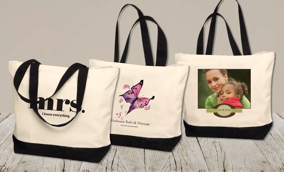 Custom Deluxe 2-Tone Tote Bag from Vistaprint - Primary Image