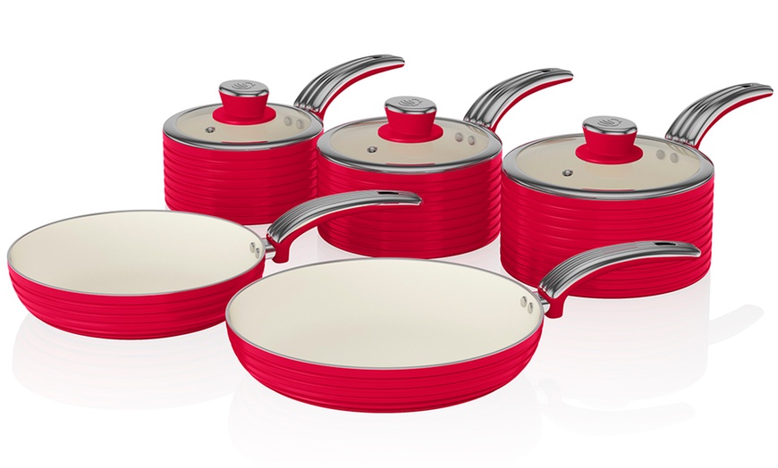 Image 2: Swan 5-Piece Aluminium Pan Set