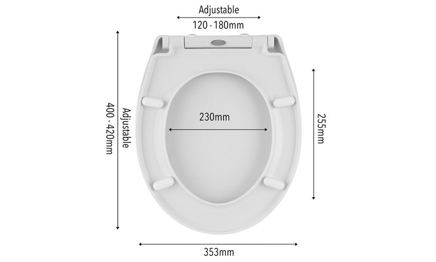 Image 8: White Soft-Close Quick Release Toilet Seat