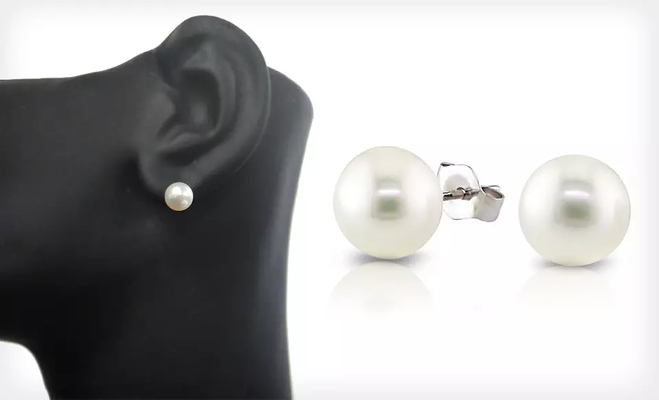 $4.99 for White Freshwater Pearl Stud Earrings ($30 List Price). Free Returns - Primary Image