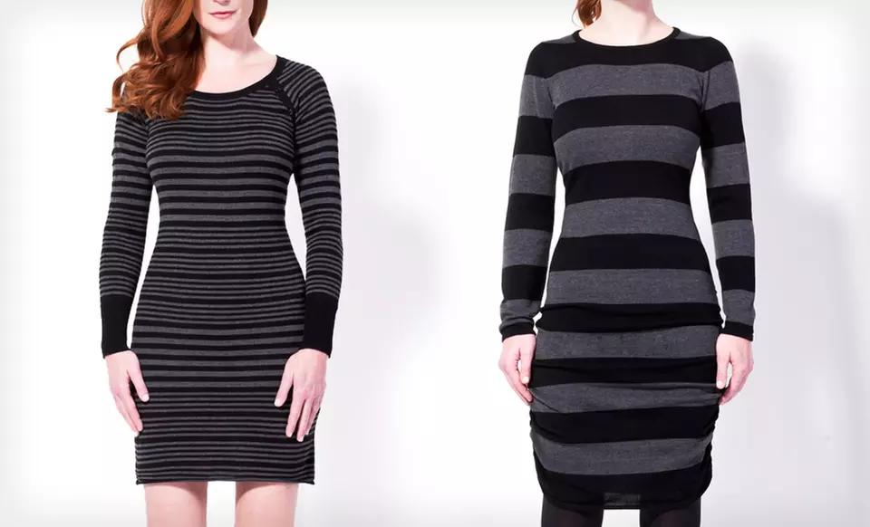 $7.99 for a Harve Bernard Sweater Dress ($88 List Price). Multiple Styles and Colours Available. - Second Medium