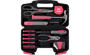 39-Piece Pink Tool Kit Set with Carry Case