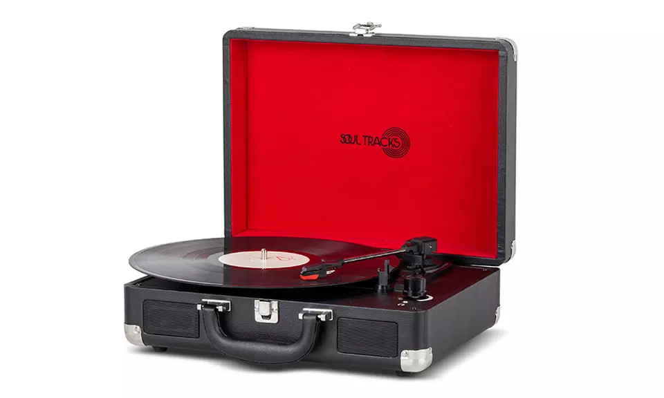 Photive SoulTracks Portable 3-Speed Turntable with Built-In Speakers - Second Medium